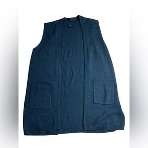 Apt. 9 Black Longline Open Front Knit Vest Cardigan XL